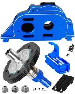 RcarmumbWow RC Diesel Motor Mount Gear Cover 91T Spur Gear Slipper with 3.175mm 21T 23T 25T Pinions for 1/10 Granite 4X4 Mega550 ARA4202XV3 Navy Blue