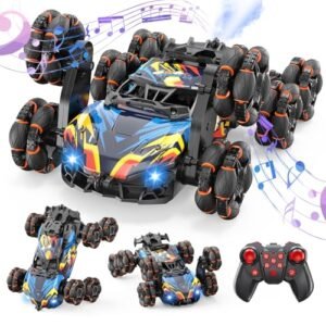 Scientoy Hot Wheels All Terrain RC Stunt Car 8WD Remote Control Toy with Lights Music Spray for Boys Girls Ages 6 8 10 12