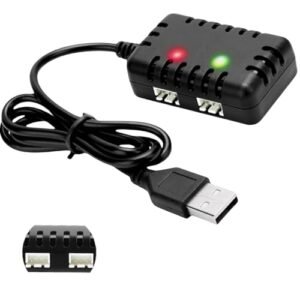 BaiWeiDun 7.4V 2S LiPo Battery USB Charger with XH 3Pin Plug for V22 RC Plane and Other RC Vehicles