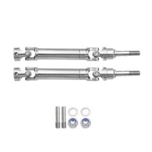 Traxxas 2Pcs Front CVD Drive Shafts U Joint Steel Metal Upgrade for 1/10 Slash Stampede Hoss Rustler VXL 4X4 4WD RC Cars