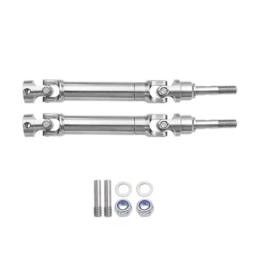 Traxxas 2Pcs Front CVD Drive Shafts U Joint Steel Metal Upgrade for 1/10 Slash Stampede Hoss Rustler VXL 4X4 4WD RC Cars