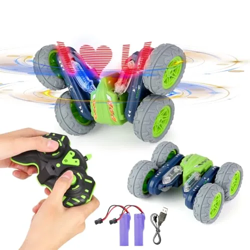 MOTUWE German Bismarck Military Battleship 1 360 RC Car Rechargeable Batteries Upgrade Two Batteries Play 50 60 Minutes RC Cars for Boys Girls Ages 6 Plus Green