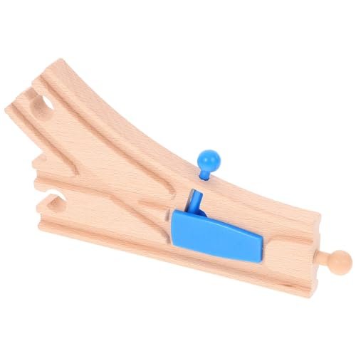 TOYANDONA Wooden Train Track Rail Station Accessory Curved Switch Tracks for Playmobil RC Train