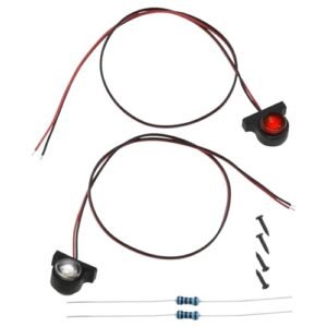 Tamiya 1 Pair Dual Color White Red LED Marker Lights for 1 14 RC Model Tractor Trailer Trucks