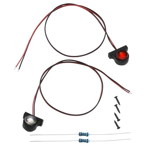 Tamiya 1 Pair Dual Color White Red LED Marker Lights for 1/14 RC Model Tractor Trailer Trucks