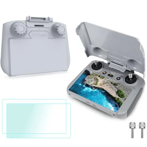 FPVtosky 2 IN 1 Mini 4 Pro RC 2 Sun Hood Protective Cover and Screen Protector Bundle for DJI Mini 4 Pro Air 3 RC2 Remote Controller Devis RC Pro Accessories