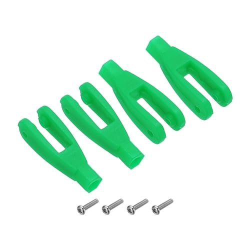 MECCANIXITY 4Pcs Nylon Clevis M2 Thread Linkage 2mm End with Screws Fixing Wings for Graupner RC Helicopter Airplane Car Model Replacements Green