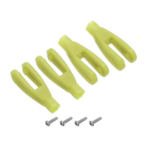 MECCANIXITY 4Pcs Nylon Clevis M2 Thread Linkage 2mm End with Screws Fixing Wings for RC Drag Car Wings Airplane Helicopter Model Replacements Fruit Green