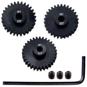 3pcs Mod 1 Pinion Gear 5mm Set Hardened Steel 29T 30T 31T for Gasoline RC Truck Motor Shaft M1 Pitch Gears Compatible with Arrma Traxxas Axial HSP Redcat Losi