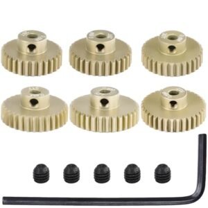 M0 6 Pinion Gear Set 3 175mm 28T to 33T 6PCS 7075 Aluminum Alloy RC Brushless Motor Set for 1/10 Scale Cars