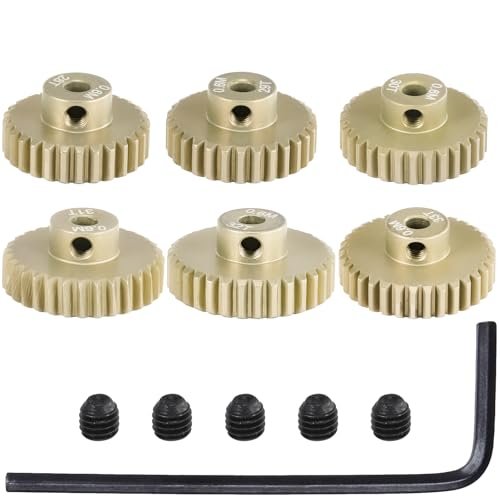 M0 6 Pinion Gear Set 3 175mm 28T to 33T 6PCS 7075 Aluminum Alloy RC Brushless Motor Set for 1/10 Scale Cars
