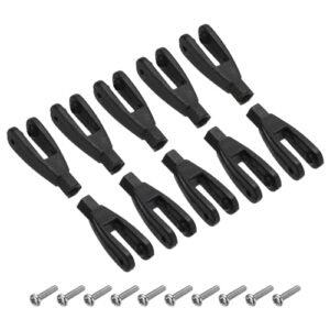 MECCANIXITY 10Pcs Nylon Clevis M2 Thread Linkage 2mm End with Screws Fixing Wings for Filming Helicopter RC Airplane Car Model Replacements Black