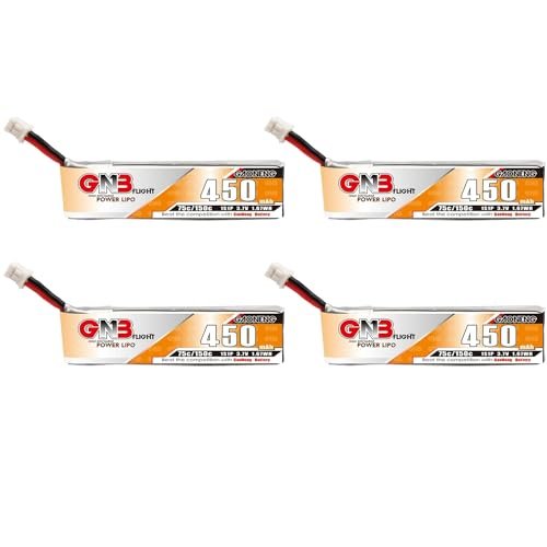 GAONENG GNB 450mAh 1S 3 7V 75C 150C Cabled PH2 0 LiPo Battery 4Pcs for BetaFPV Beta75X Happymodel Mobula6 Mobula7 Snapper Quadcopter