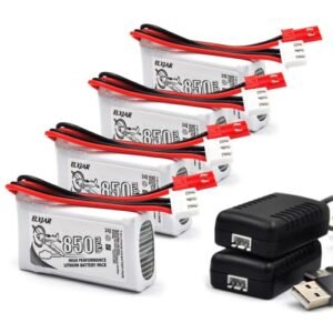 UDI RC Venom Boat Troubleshooting 4 Pack 7.4V 850mAh 20C Lipo Battery with JST Plug for U829A U829X MJX X600 Remote Control Car Boat Drone