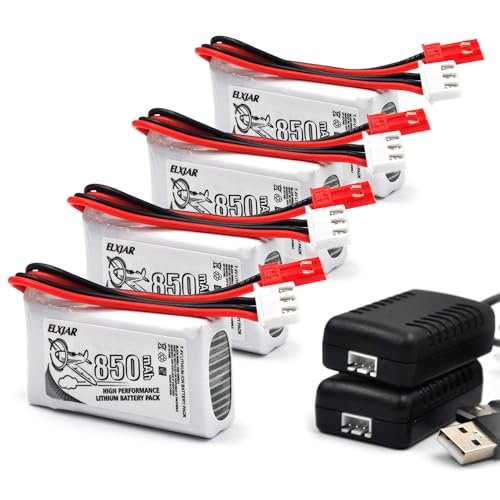 UDI RC Venom Boat Troubleshooting 4 Pack 7.4V 850mAh 20C Lipo Battery with JST Plug for U829A U829X MJX X600 Remote Control Car Boat Drone