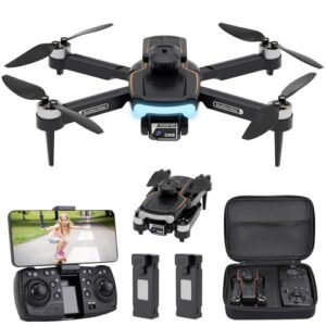 SkyRider Kids Drone with 720P Camera Brushless Motor Optical Flow Positioning Obstacle Avoidance Headless Mode 2 Batteries