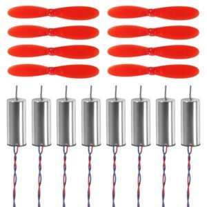 JUZITAO 2 Sets 716 Coreless Motor 3.7V 7x16mm Motor 19000KV 45000 RPM Brushed Motors with 55mm CW CCW Propeller Compatible with FPV RC Quadcopter and Gas Powered RC Motors