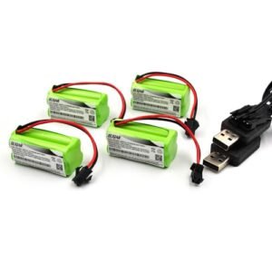 YUTSUJO 4.8V 800mAh NiMH AAA Rechargeable Battery Pack with SM 2P Plug Perfect for Dragon Hobby RC Boats and Other Electric Toys