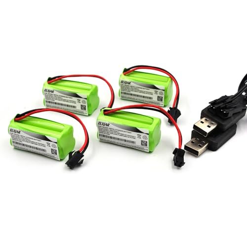 YUTSUJO 4.8V 800mAh NiMH AAA Rechargeable Battery Pack with SM 2P Plug Perfect for Dragon Hobby RC Boats and Other Electric Toys