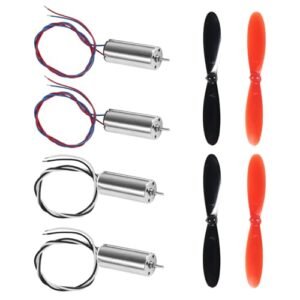 4pcs 8520 Coreless Motor 8.5 x 20mm Brushed Motors with 4pcs 55mm Propellers for DIY RC Plane Discord Micro Quadcopter