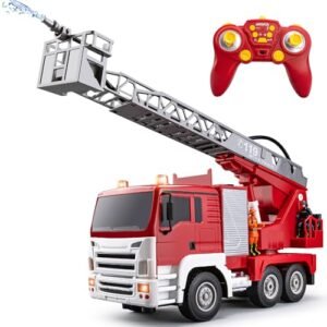 WEMOKA 13 Channel Firetruck RC Car with 2.4G Remote Control Water Spraying and Siren Sounds for Kids Boys 16.5 Inch
