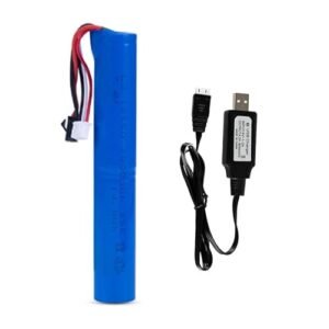 Cecicebb Airsoft Battery 7.4V 2000mAh SM2P Plug for SRB1200 SRB400 SRB400 SUB MP5K M4 M110 Airsoft Gun with 7.4V Battery Charger Set