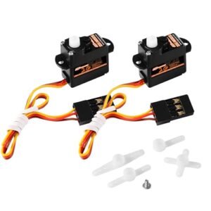 DSPOWER 2PCS 2G Micro Servo Motor Mini Servo for RC Helicopter Project Robot Arm Hand Walking Fixed Wing Car Boat Control