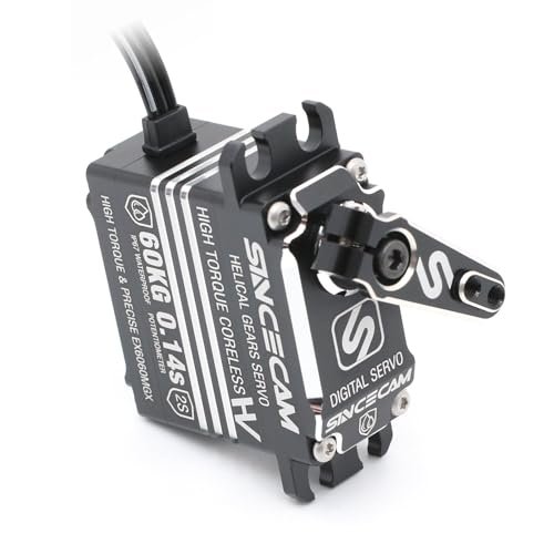 Sincecam 60KG High Torque Waterproof Digital Servo for Large Scale WW1 RC Planes Programmable with Reinforced Steel Helical Gears