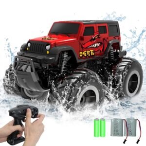 Gosetoys 1/16 Scale Remote Control Monster Truck Jeep 4x4 Off Road Waterproof RC Vehicle for Kids Ages 6 12 Red SUV