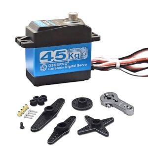 HOOYIJ 45KG Coreless Motor Servo High Torque Stainless Steel Full Metal Gear Waterproof Aluminium Digital RC Steering Servo for Giant RC Engines 1/8 1/10 Buggy Truggy Crawler RC Cars Robotic Giant Aircraft 270 Degree
