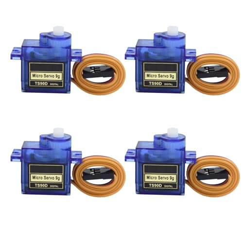 HOOYIJ 4 Pack TS90D 9g Digital Micro RC Servo Upgrade for Storm 450 RC Helicopter Arduino Robot Arm DIY Projects