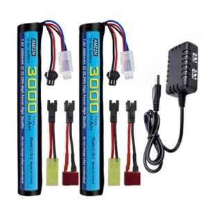 AMZZN 2PCS 7.4V 3000mAh Li ion Battery with 2 in 1 Charger for RC Plane Float Design and Other RC Models