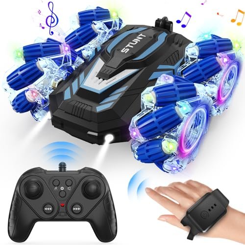 ZSYMIMRC RC Helicopter Stunt Pilot 19 Gesture Sensing Remote Control Stunt Car with LED Lights and Music for Kids Aged 3-12
