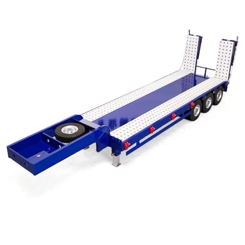 Wheelfun 1/14 Scale Metal Trailer with 3 Axles and 2 Section Electric Tailboard for RC Tractor Truck Cars Available at RC Hobby Stores Calgary