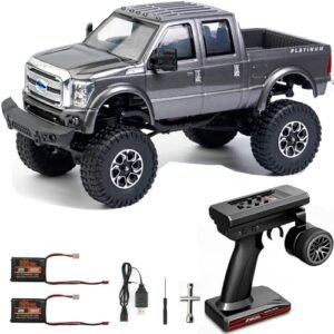 FLYCOLOR F350 RC Truck 1 24 Scale 4WD Remote Control Crawler RTR with LED Lights Silvery