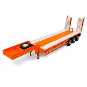 Wheelfun 1/14 3 Axles Metal Trailer with Electric Lifting Legs Tailboard for Lifting Body RC Plane and Trucks Adult Hobby
