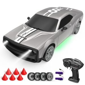 Hosim 1:20 Scale 4WD RC Drift Car with LED Lights and RC Car Tire Truer 2.4GHz High Speed Remote Control Vehicle for Adults Boys Girls