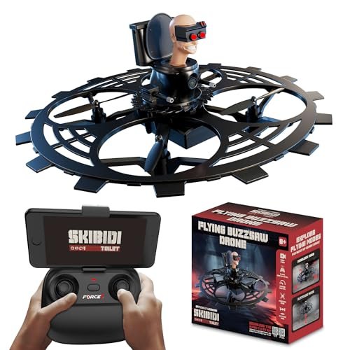 Force1 Skibidi Toilet RC Drone with Camera for RC Flying Training 1080p FPV Video Recording Headless Mode Altitude Hold Speed Control 2.4GHz Remote