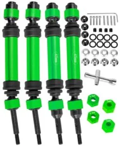 RCMYou Tekno RC Slash Axles CVD Driveshaft Upgrade Part for 1/10 Slash VXL 4X4 Rustler VXL 4X4 Stampede VXL 4X4 45 Steel Front Rear Driveshaft with Hex Green