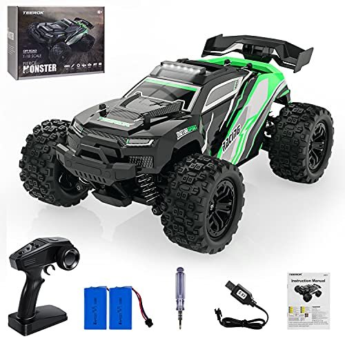 Longacre RC Scales High Speed Remote Control Car 38Kmh 1/18 Scale 4WD Off Road Monster Truck for Adults Black