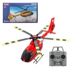 KAROYD RC Brushless Helicopter H145 C190 1/30 2.4G 6CH Single Rotor Gyroscopic Flying Aircraft Model RTF Version Understand Flying RC Planes Laws