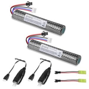 URGENEX Airsoft Battery 11.1V 2500mAh High Capacity Battery Pack with IMAX RC Battery Charger for Airsoft Guns