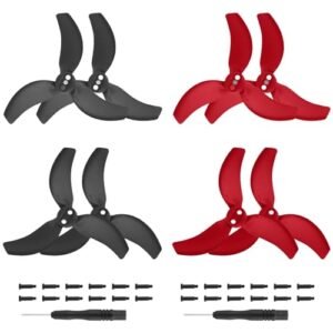 8 Pcs DJI Avata 2 Replacement Propellers Low Noise Quick Release Blades Black and Red
