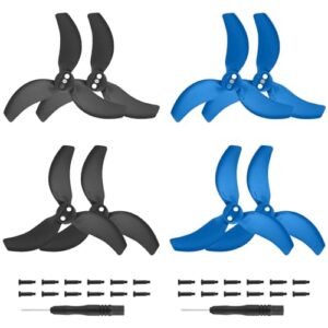 8 Pcs DJI Avata 2 Drone Propellers Replacement Low Noise Quick Release Blades Props Wings Black Blue
