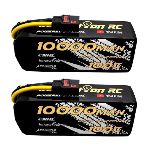 CNHL 10000mAh 6s Lipo Battery 100C 22.2V Soft Case with QS8 Connector for Chevy Colorado RC Truck and Other Racing Models 2 Packs