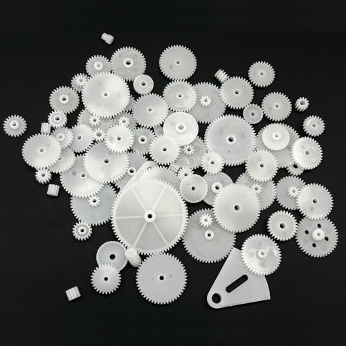 72PCS Small Motor Plastic Gears Set for F1 RC Toy Car DIY Helicopter Model Gear Replacement Module 0.5