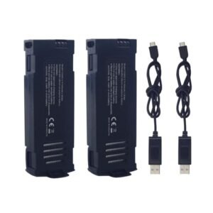 Sea Jump 2PCS 3.7V 500mAh Lipo Battery with USB Charging Cable for D20 Mini Drone Folding Quadcopter