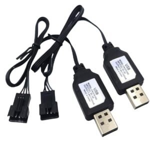SM 4P Charger 7.4V Lipo Battery USB Charging Cable for RC Foam Flying Wing Plans and Gel Ball Blasters
