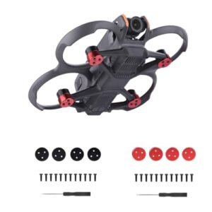 Motor Protective Cover Cap For DJI Avata 2 Aluminum Alloy Motor Cover Motor Protection Case Dust-Proof Waterproof Bump Proof Motor Protector Drone Dust Shield Accessories (Black)