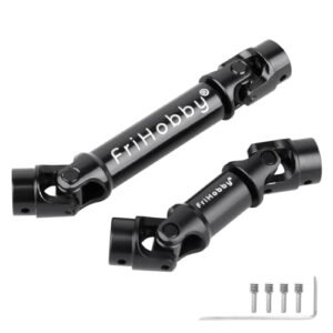 FriHobby RC Fuel Caddy 2Pcs Stainless Steel Drive Shaft Metal Transmission CVD for TRX4M Defender Bronco 1/18 Crawler Upgrades Parts Black